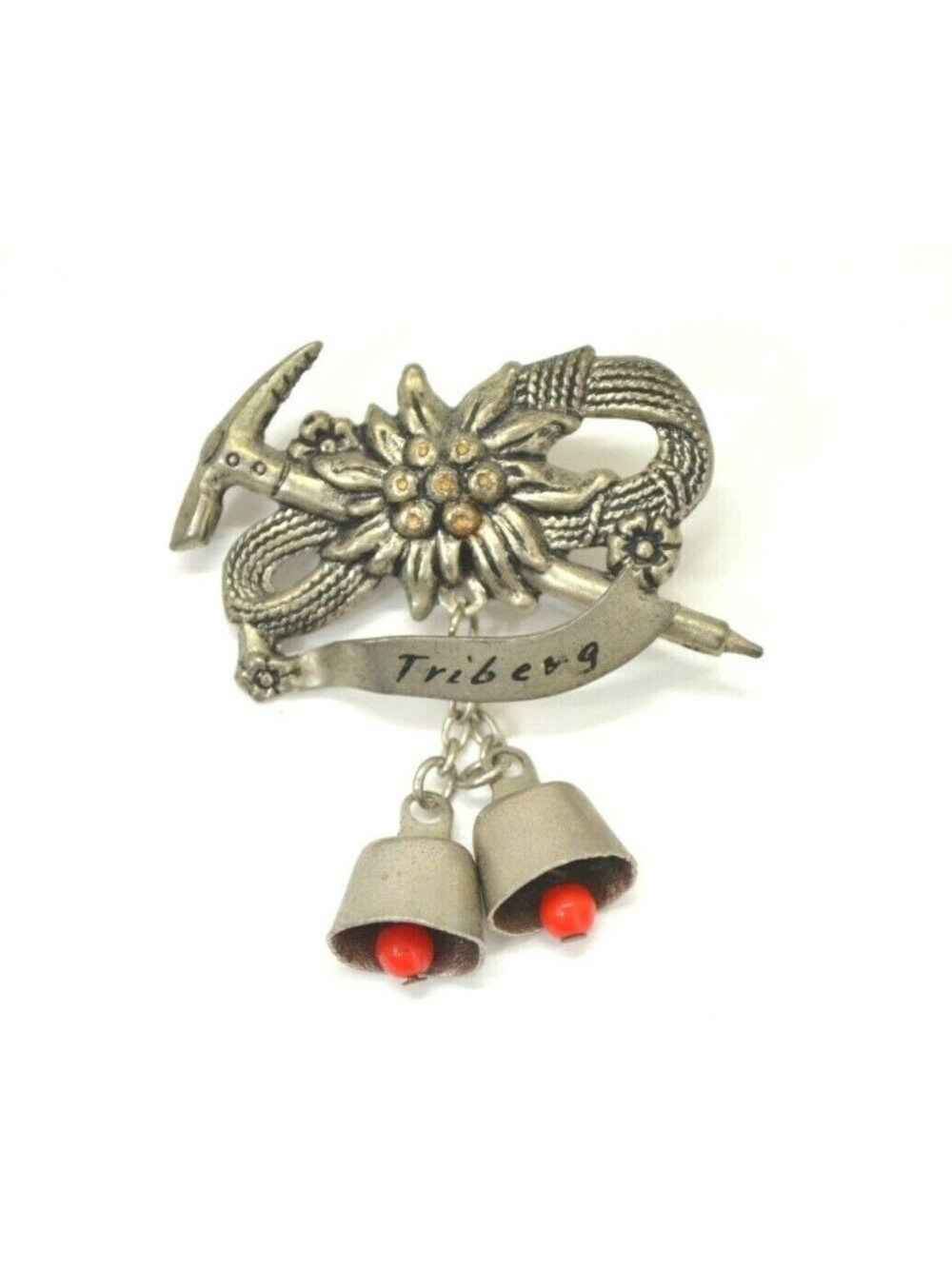 Triberg Black Forest Brooch Pin Metal Working Bells Germany Schwarzwald Vintage